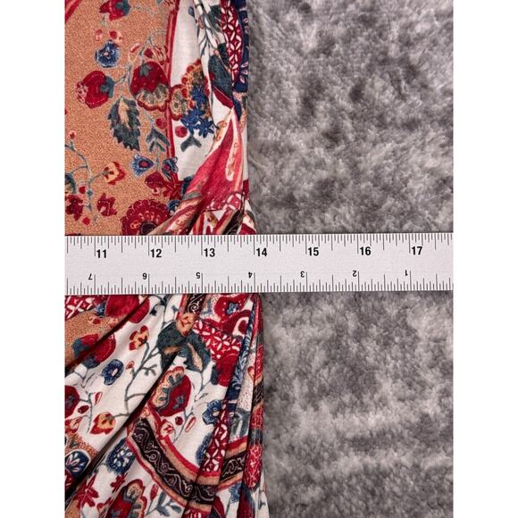 Peruvian Connection Dress XS Womens Floral Paisley Sheath Ruched Viscose Jersey - Picture 5 of 8